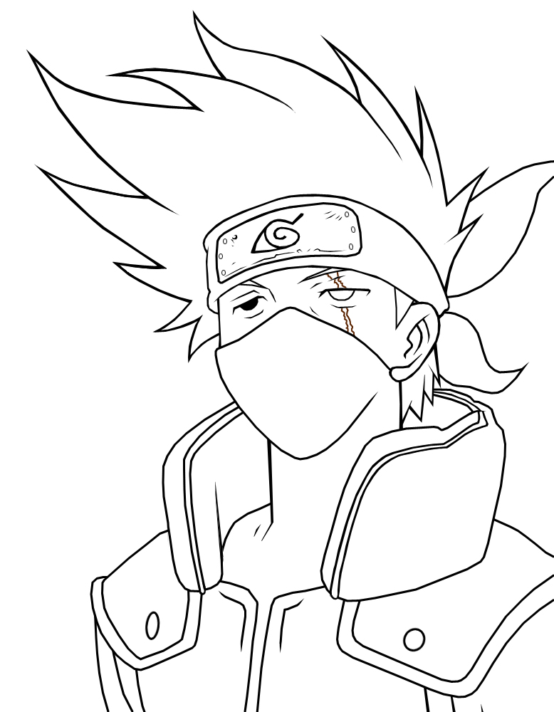 Kakashi Lineart by Bestrice on DeviantArt