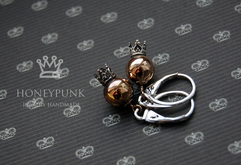 Earrings Pomegranate silver sterling, goldfilled