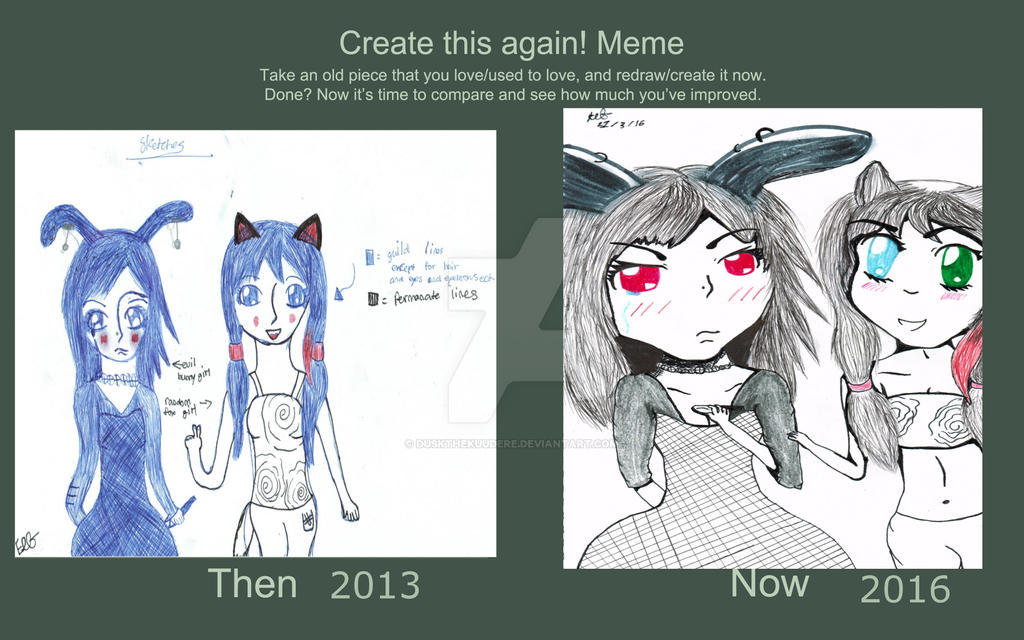 Anime Bunny and Fox girl compare meme