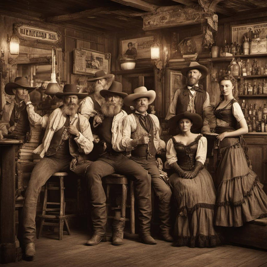 Old American West saloon cowboys and saloon girls by Tamaainareo on ...
