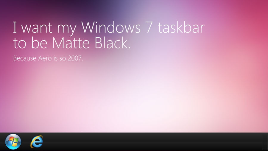 Windows 7 Matte black taskbar by Munch3 on DeviantArt