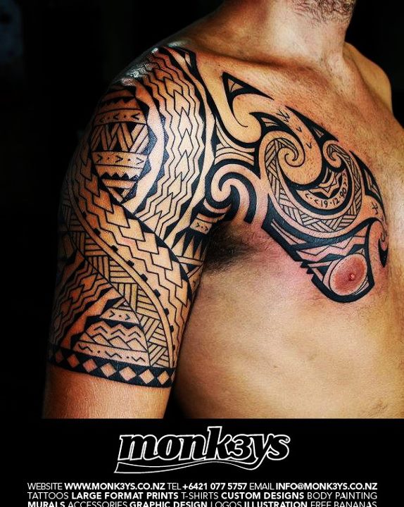 Polynesian / Maori half sleeve and chest plate 2