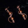 Copper orbit earrings