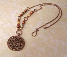 Copper medallion necklace