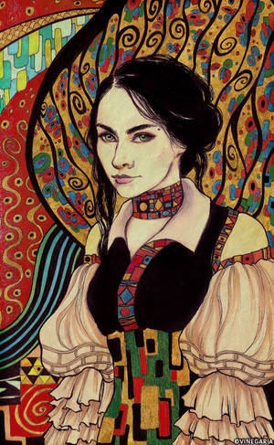 Klimt-flavored self-portrait by vinegar