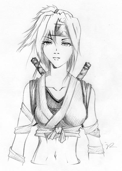 Female Ninja Drawings: Female Ninja By Scarlet512 On DeviantArt.
