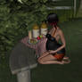 Bree having a picnic