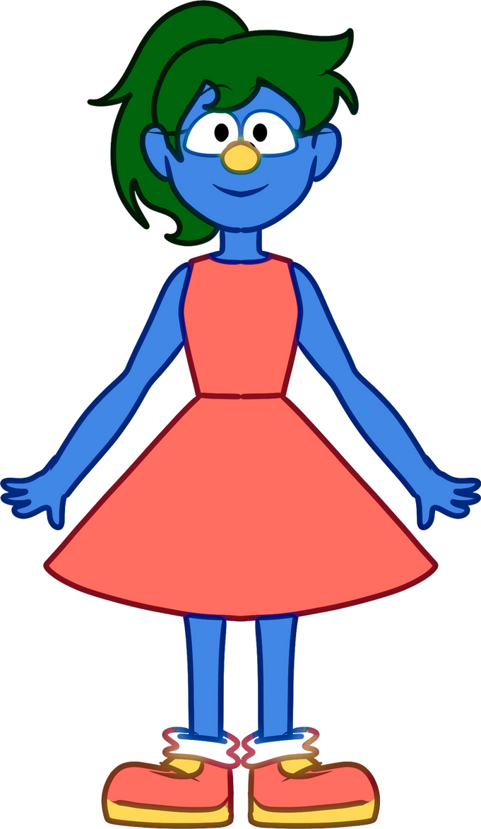 Sentient Paper Blue Girl (dhmis oc) by SentientPaperBag on DeviantArt