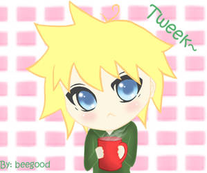 tweek enjoying his coffee