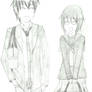 Yuki and Kyon walk together