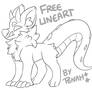 FREE TO USE MONSTER DOG LINEART/BASE