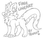 FREE TO USE MONSTER DOG LINEART/BASE by Ponacho