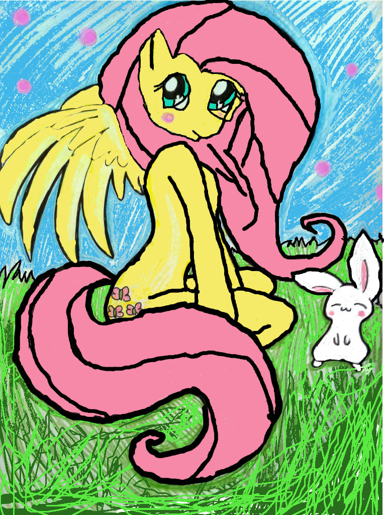 Fluttershy and angel bunny  ^^