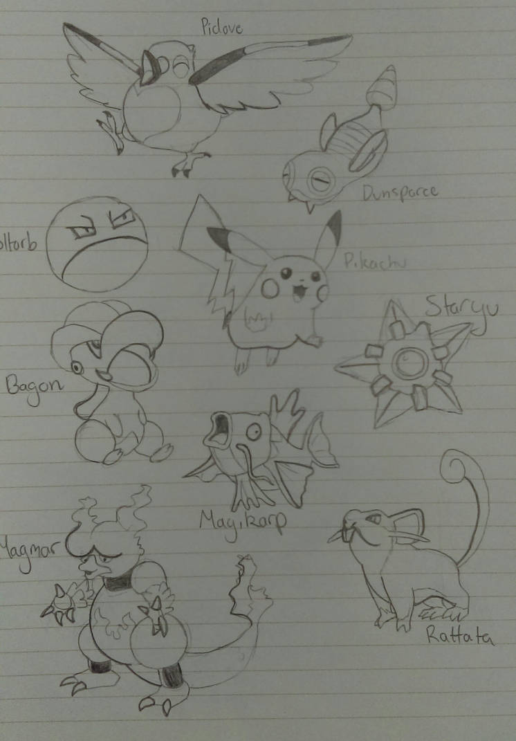 Pokemon practice sketches #1 by PolarMo on DeviantArt