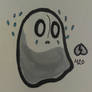 Inktober Day 13: a sad and depressed ghost aka me