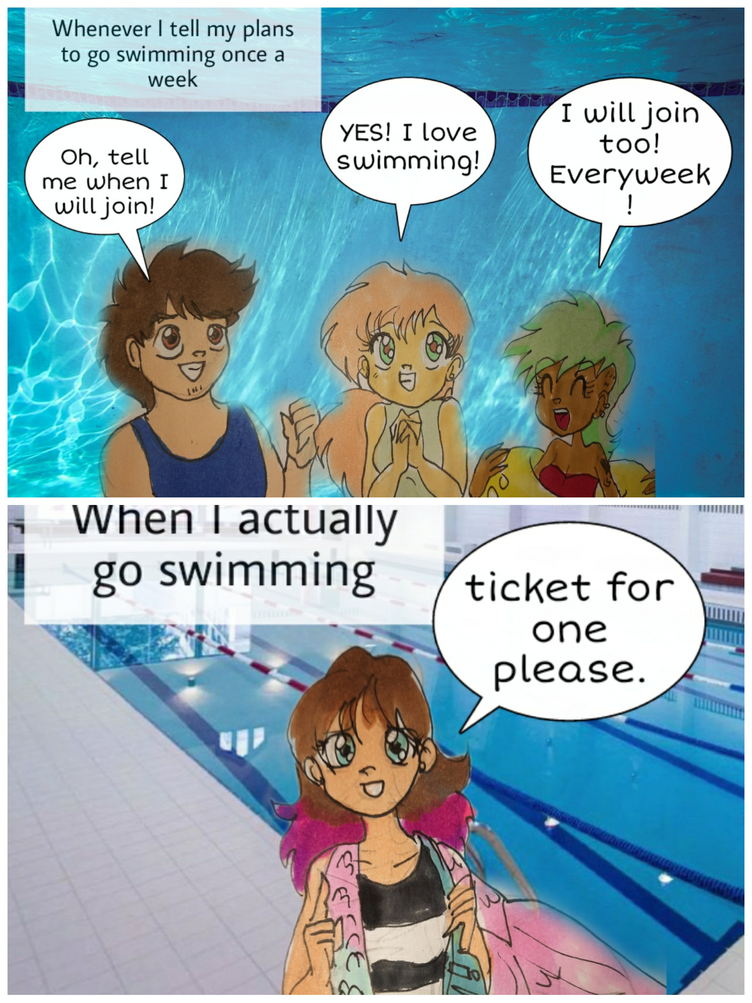 swimming comic by JanneMeermin on DeviantArt