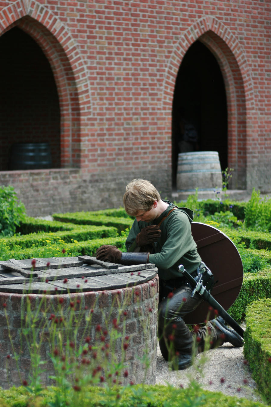 Robin Hood praying at the well