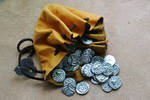 Anglo-saxon pouch and coins