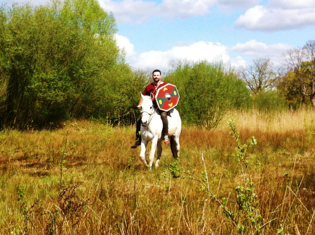 Germanic warrior on horse