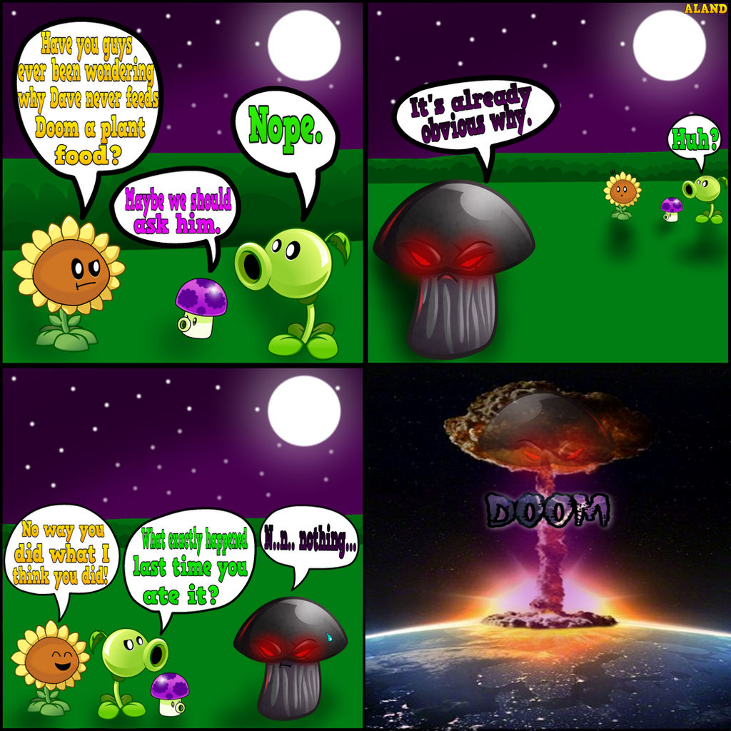 Plants vs Zombies Comic DoomShroom And PlantFood. by ALAND420 on