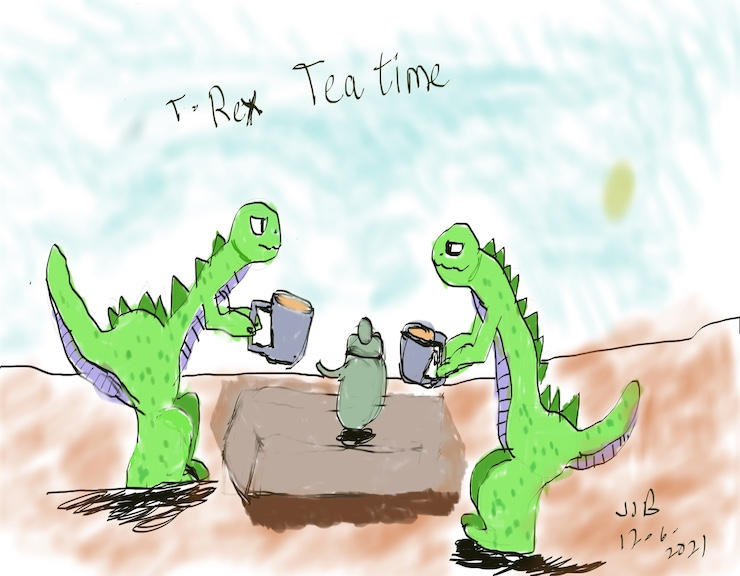 T-rex tea time by jbrandstater2024 on DeviantArt