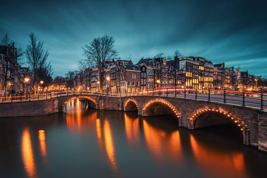 Amsterdam Canals at Night