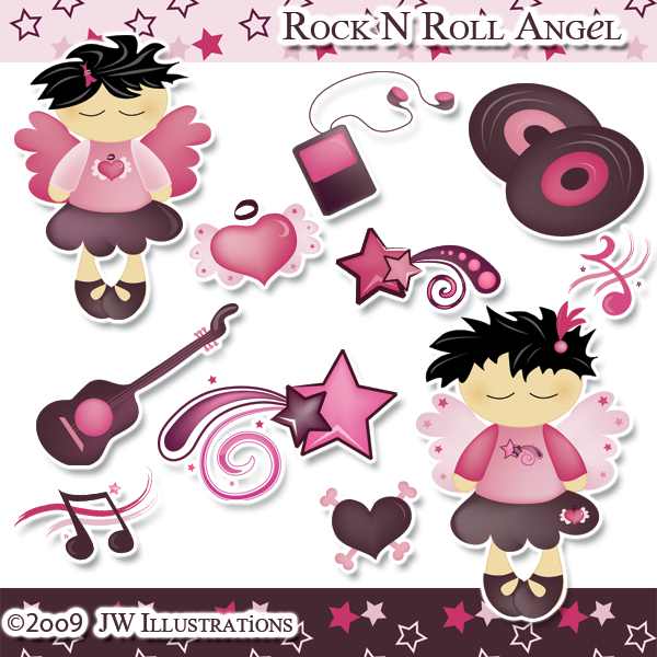 Rock N Roll Angel Clipart