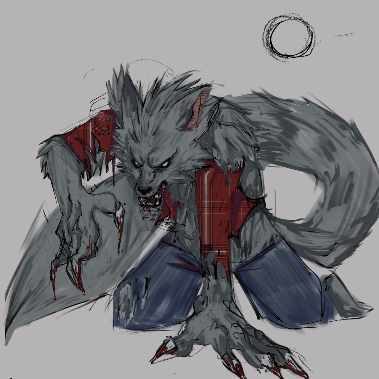 Werewolf card WIP by sickblueberry on DeviantArt