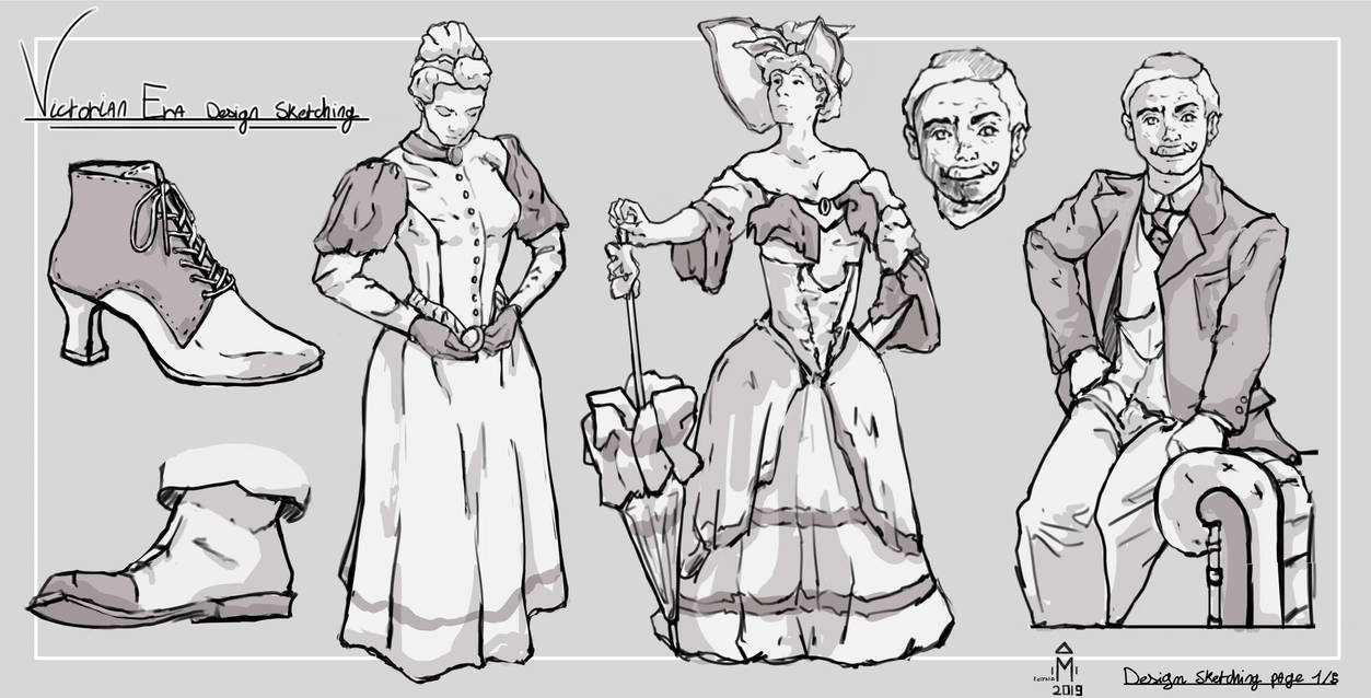Design Sketching: Victorian Era ! by TheDragonBunny on DeviantArt
