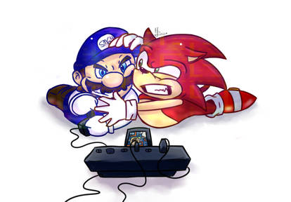 SMG4 and RedHotSonic fighting over the Atari