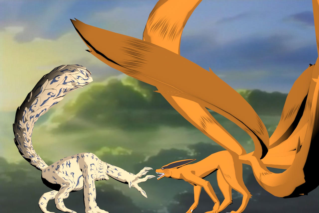 Shukaku VS Kurama! by ASideOfChidori on DeviantArt