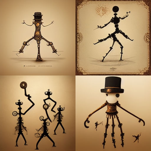 Midjourney: Steampunk. Dancing Stick figure by Mirecat2 on DeviantArt