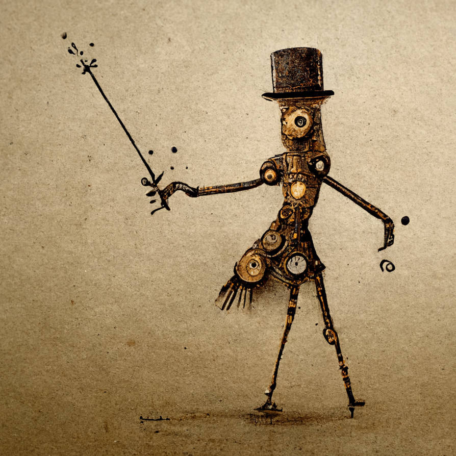 Midjourney: Steampunk. Dancing Stick figure by Mirecat2 on DeviantArt
