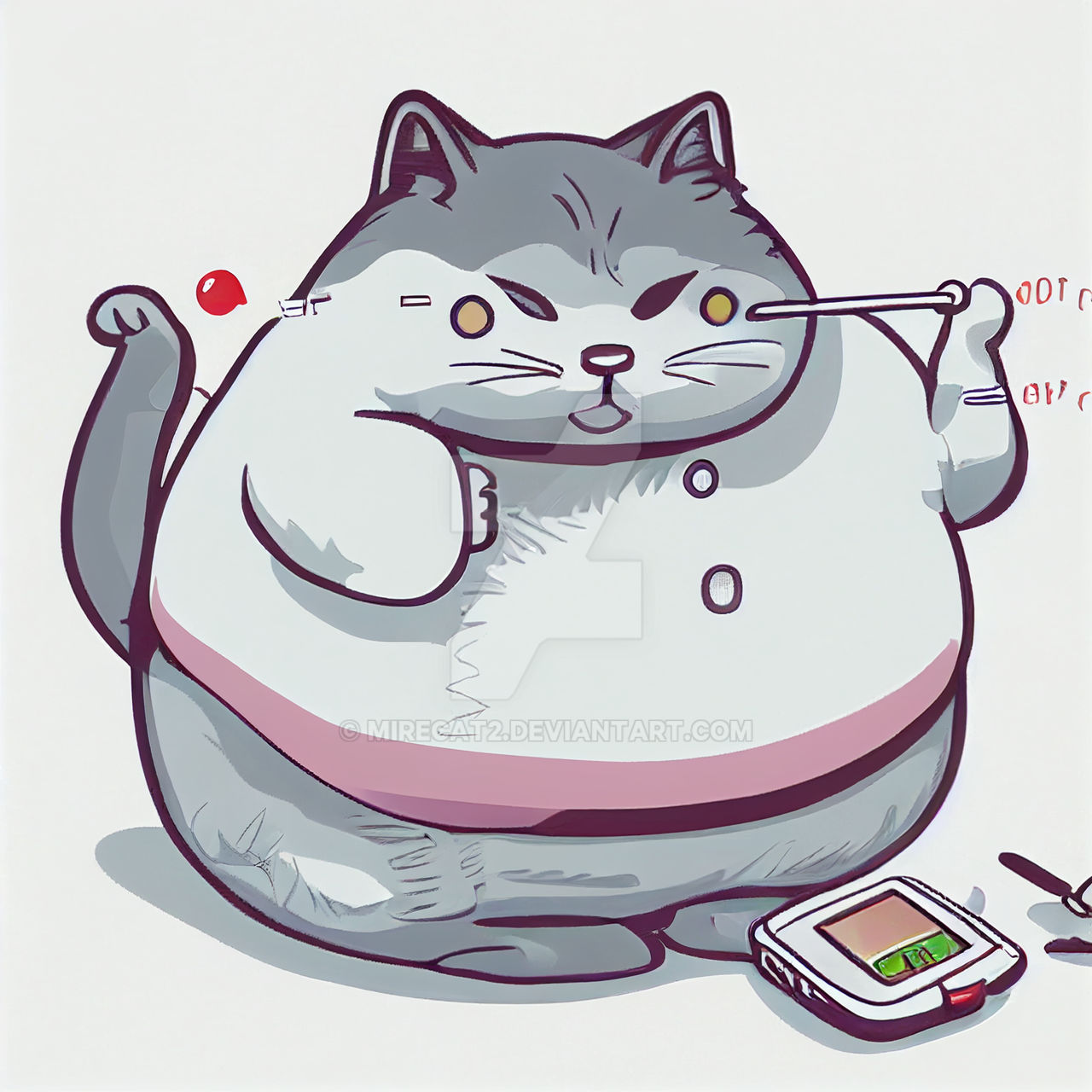 Premium AI Image  Weight monitoring concept Overweight cat standing on weight  scales ai generative
