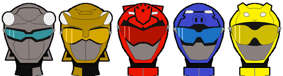 Go-Buster Helmets by Axusho on DeviantArt