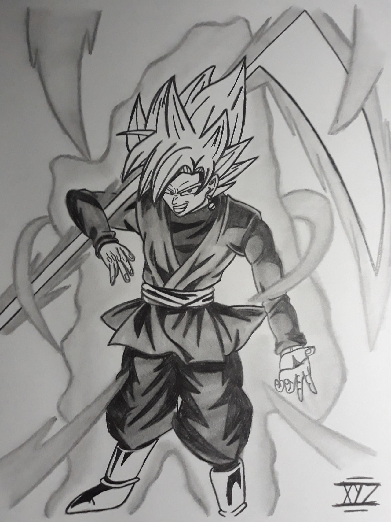 Speed Drawing Goku Black SSJ Rose 