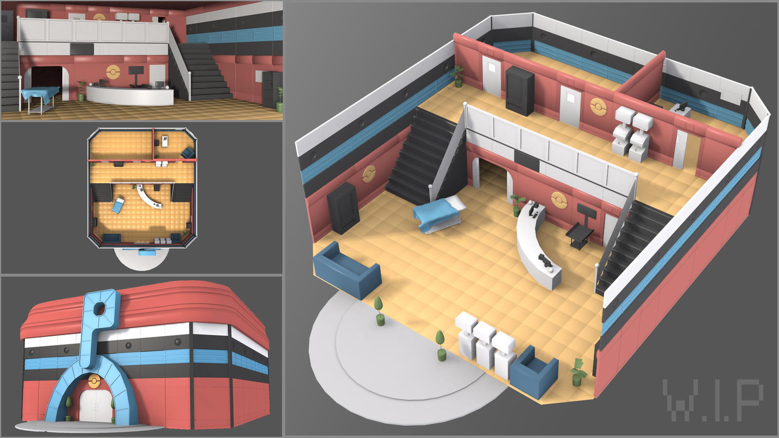 3D Pokemon Center W.I.P