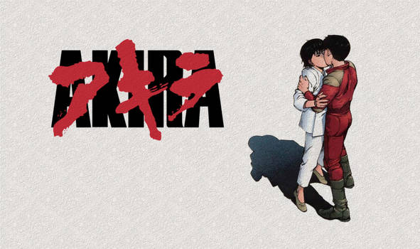 Akira Wallpaper (texured): Kaneda, Kei and logo