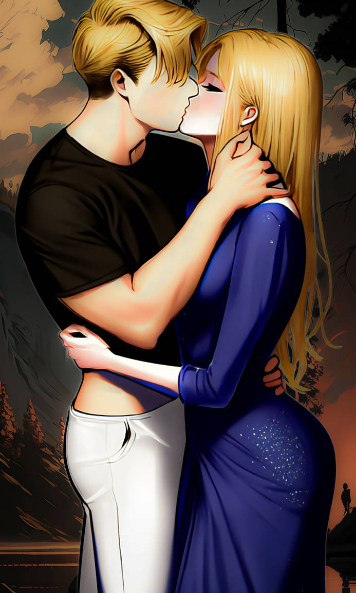 Kissing Anime couple by fadelesswolf on DeviantArt