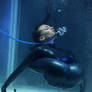 Underwater rubber contorsion