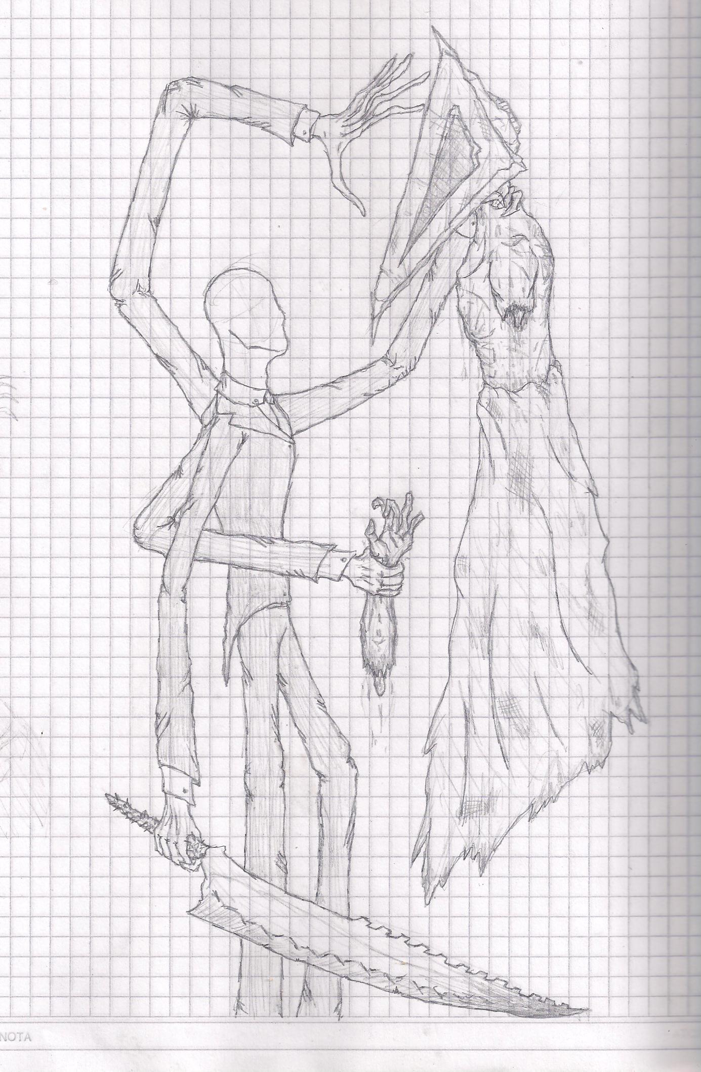 Slender Man Vs Pyramid Head by jim-shadow on DeviantArt