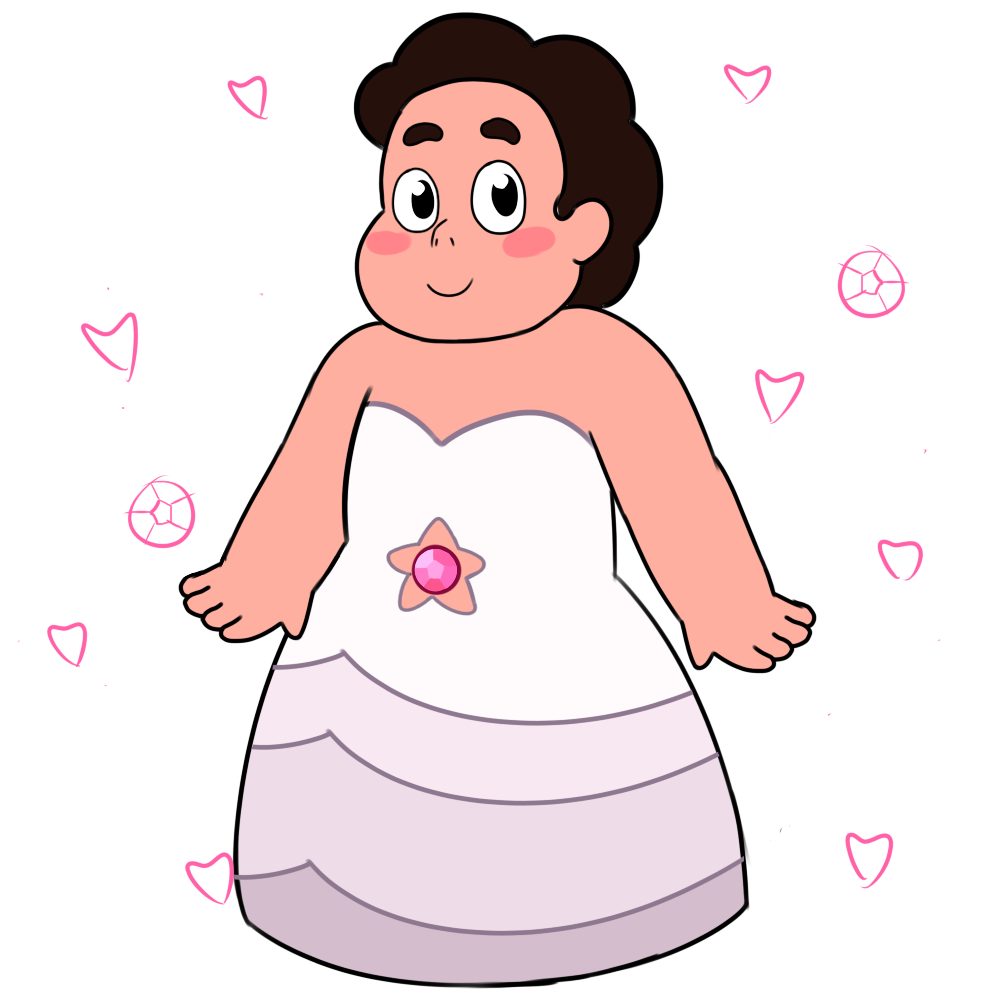 Steven in Rose's dress