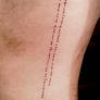 Morse code tattoo.