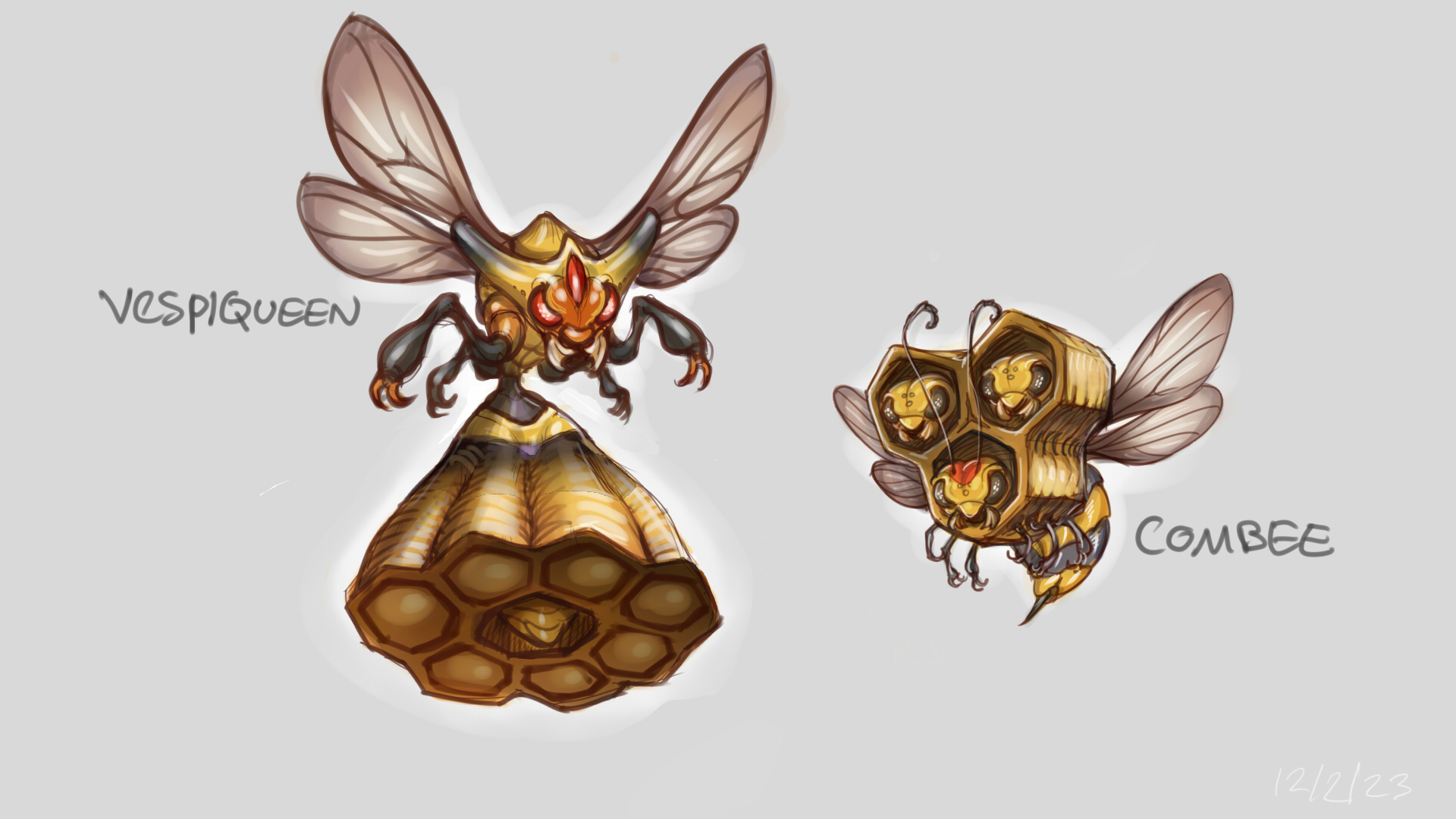 Realistic Combee and Vespiqueen by Noupie on DeviantArt
