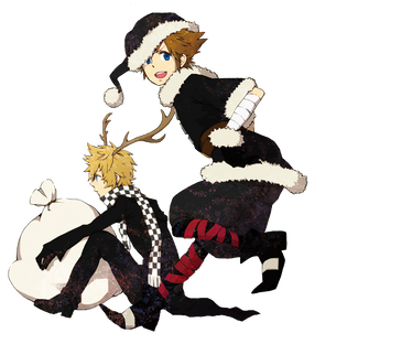 X-mas Sora and Roxas Render