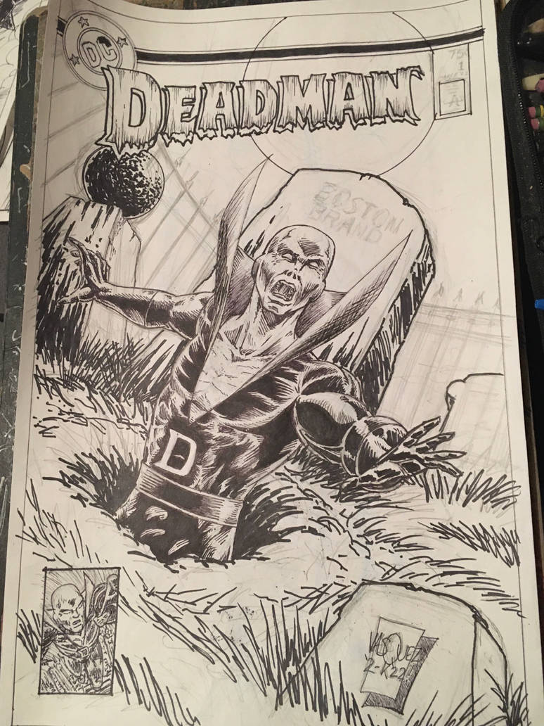 Dead Man Many Layout Deadman retro cover ink sketch progression by StevJVaz72 on DeviantArt
