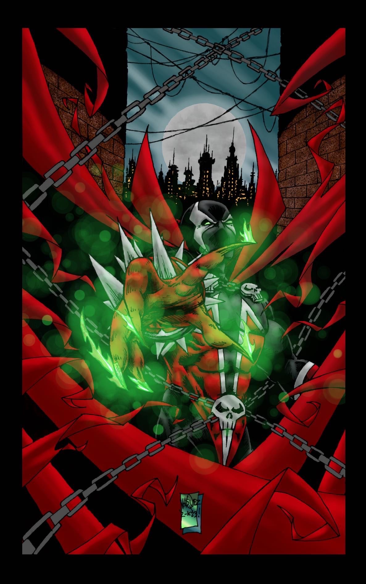 Spawn ink sketch colored by StevJVaz72 on DeviantArt