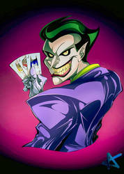 Joker holding cards drawing 2