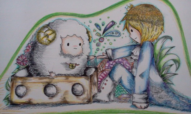 The little prince and the sheep