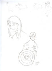 Captain America and self portrait doodle